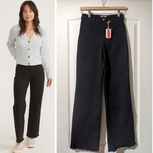 Marine Layer | Bridget Full Length Raw-Hem Pant In Black